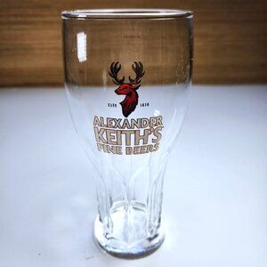 Alexander Keith's Fine Beers Pint Glass White Lettering with Gold Outline